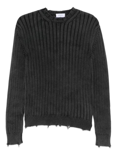 Off-White ribbed distressed-finish sweater