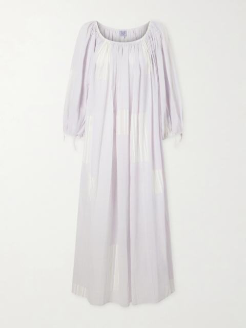 Thierry Colson Athenaïs Gathered Striped Cotton-voile Maxi Dress