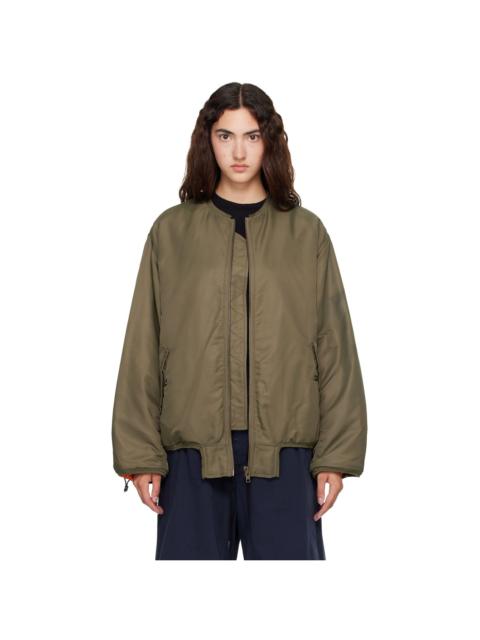 MM6 Maison Margiela Khaki Contrast Lining Nylon Bomber Jacket