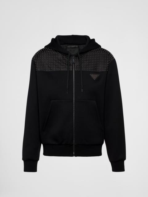 Prada Studded technical fabric hoodie