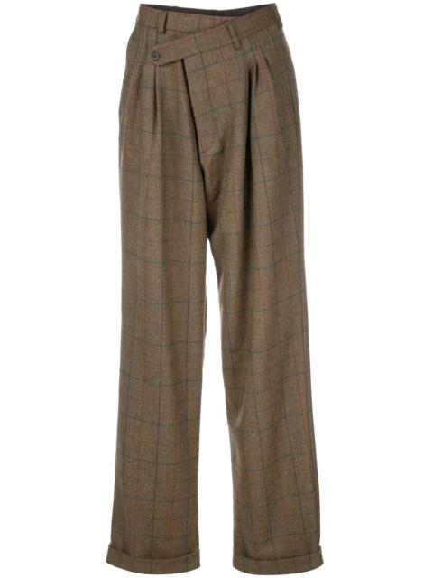 R13 checked relaxed trousers
