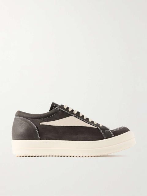 Vintage Suede-Trimmed Leather Sneakers