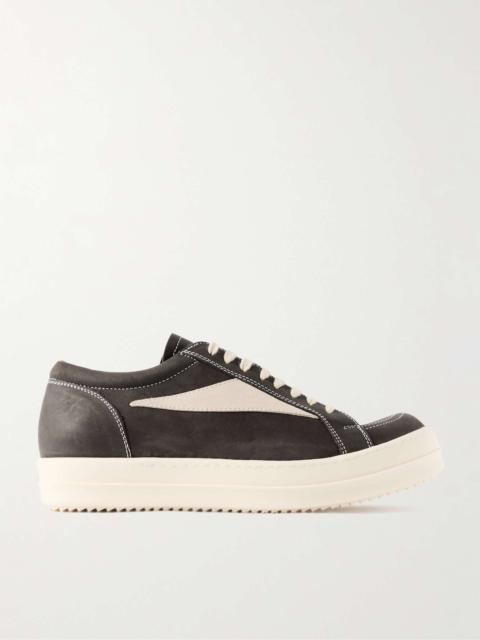 Rick Owens Vintage Suede-Trimmed Leather Sneakers