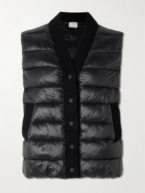 VARLEY Colwyn Combo Ribbed-knit Trimmed Quilted Shell Vest