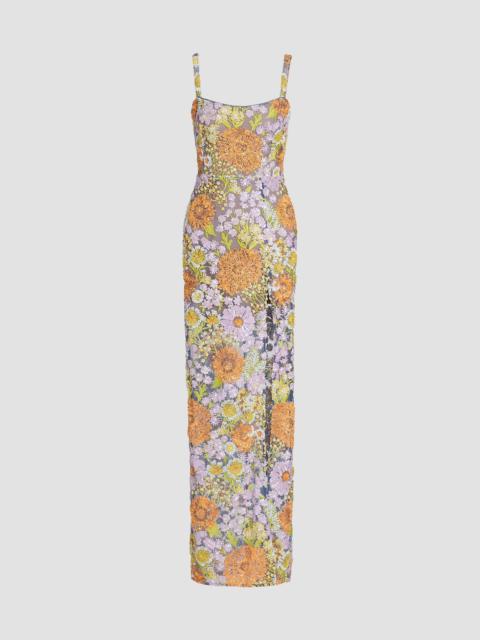 BRONX BANCO Women's Veronica Floral Appliqué Maxi Dress - Lilac Multi