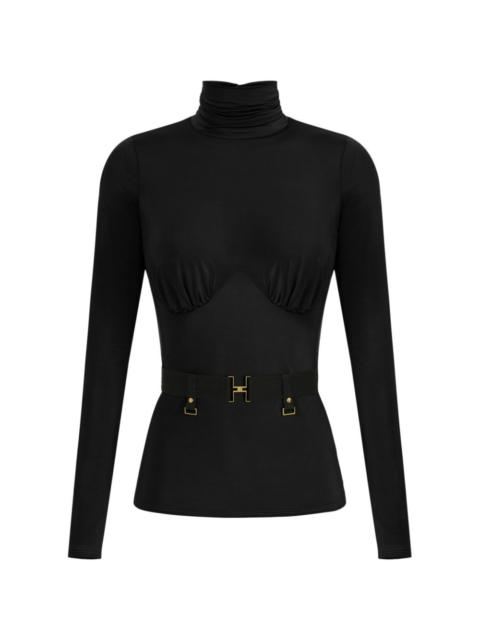 ELISABETTA FRANCHI gathered-detail belt top