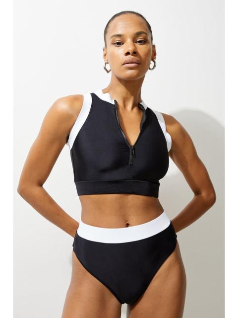 KAREN MILLEN High Waist Cheeky Bikini Bottoms