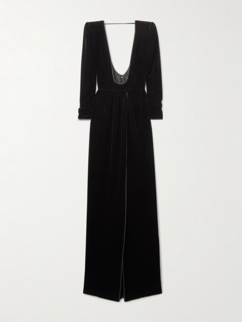 Valentino Open-back Velvet Gown