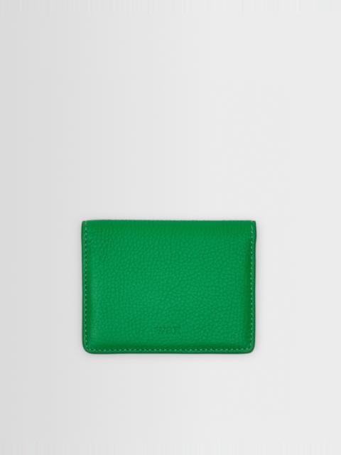 Wax London Forbe - Bright Green Grain Leather Cardholder