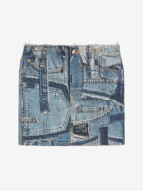Roberto Cavalli Patchwork Capsule Collection Denim Mini Skirt