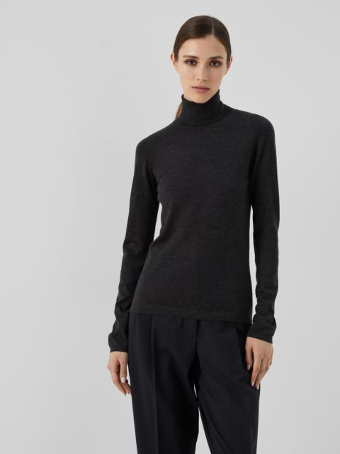 Cashmere and silk lightweight turtleneck sweater