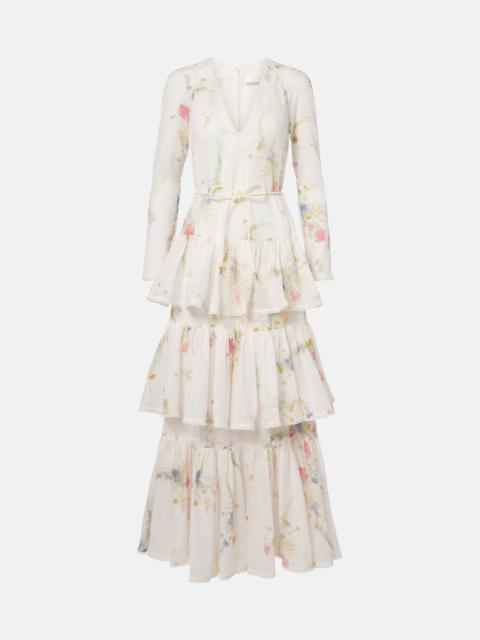 Zimmermann Lucky floral tiered cotton maxi dress