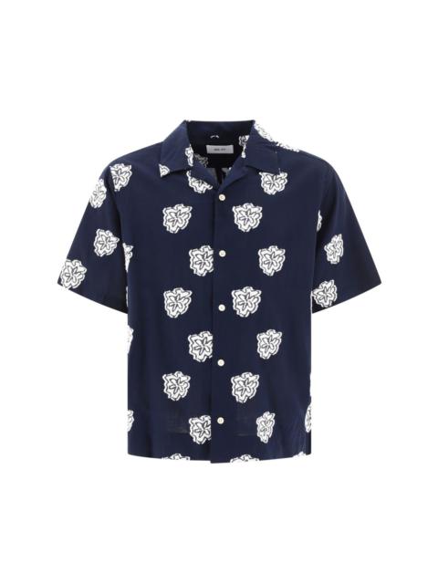 Leo floral-appliquÃ© cotton shirt