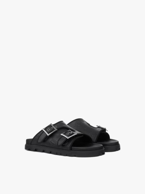 MCM Sandals in Embossed Monogram Leather