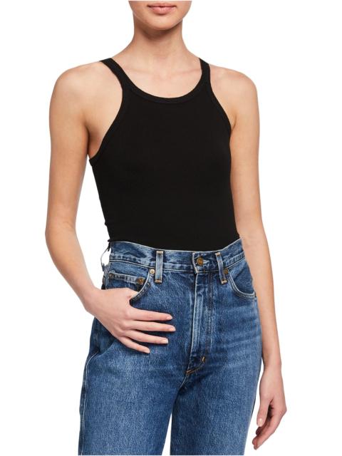 RE/DONE Ribbed Scoop-Neck Fitted Tank