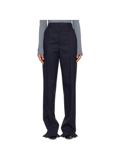 Bottega Veneta Navy Shetland Wool Toile Straight Trousers