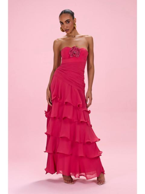 PatBO FLORAL CHIFFON CORSET GOWN