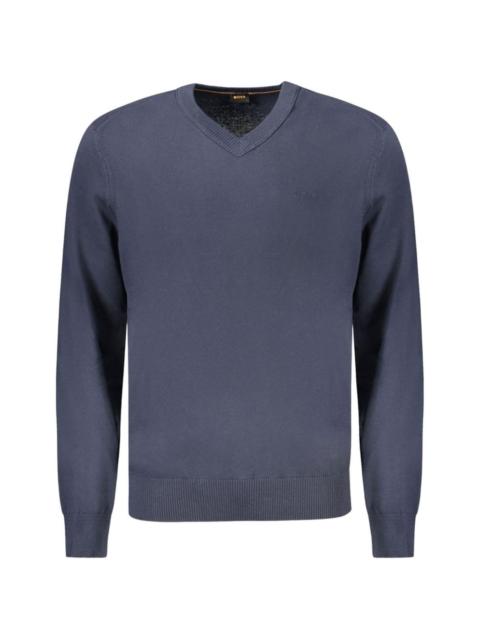 BOSS V-neck logo-embroidered sweater