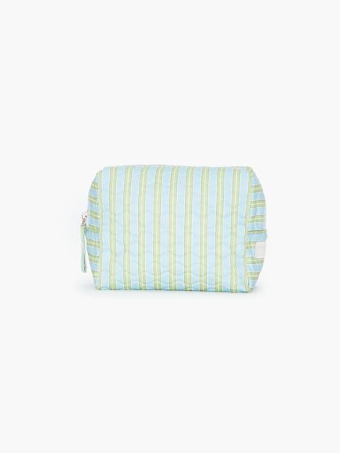 Hill House Home The Mini Quilted Cosmetic Bag - Blue/Green Stripe