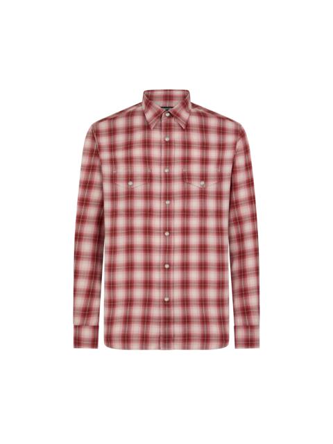 TOM FORD DEGRADE OVERCHECK WESTERN SHIRT
