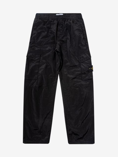 Black Nylon Metal Cargo Trousers