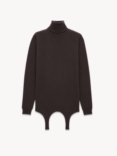 SAINT LAURENT TURTLENECK GARTER SWEATER IN CASHMERE