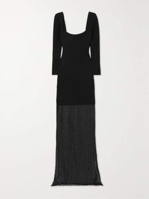 Givenchy Lace-trimmed Jersey Maxi Dress