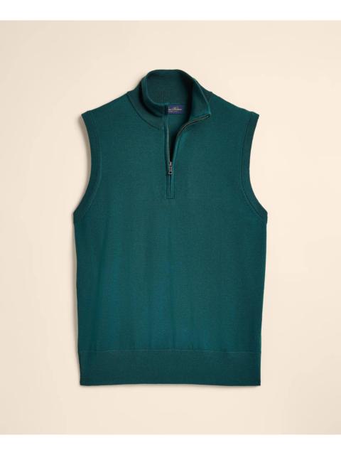 Brooks Brothers Merino Wool Half-Zip Vest