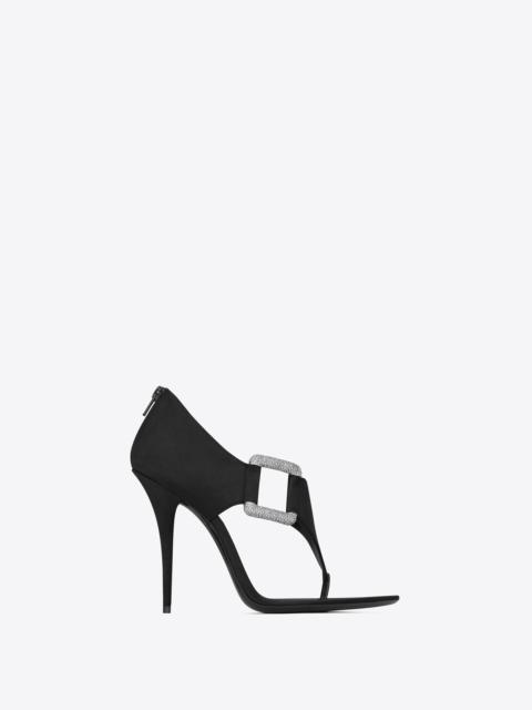 SAINT LAURENT sean sandals in crepe satin and rhinestones