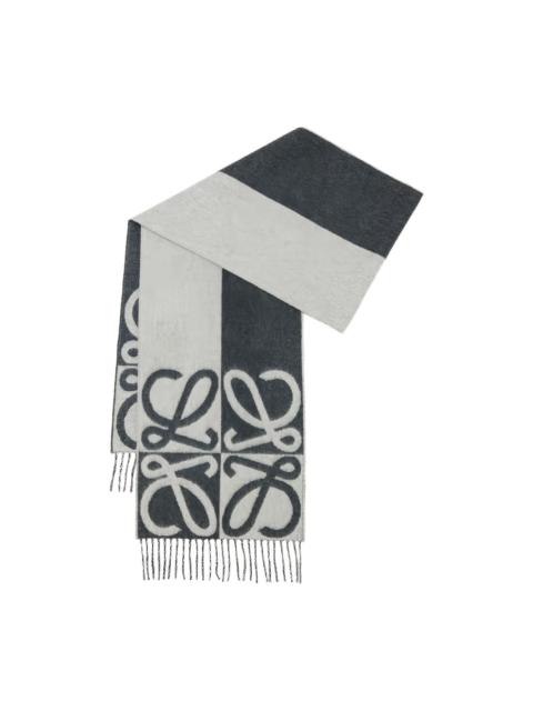 Loewe logo-intarsia fringed scarf