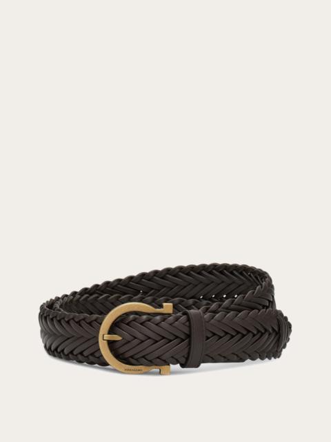 FERRAGAMO Gancini braided belt