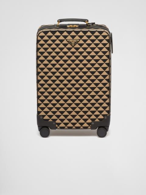 Prada Prada Symbole embroidered jacquard fabric trolley