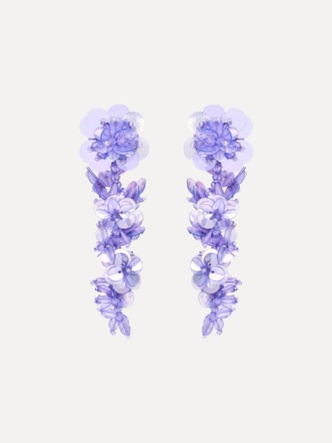 Oscar de la Renta SEQUIN FLOWER CLIP-ON EARRINGS