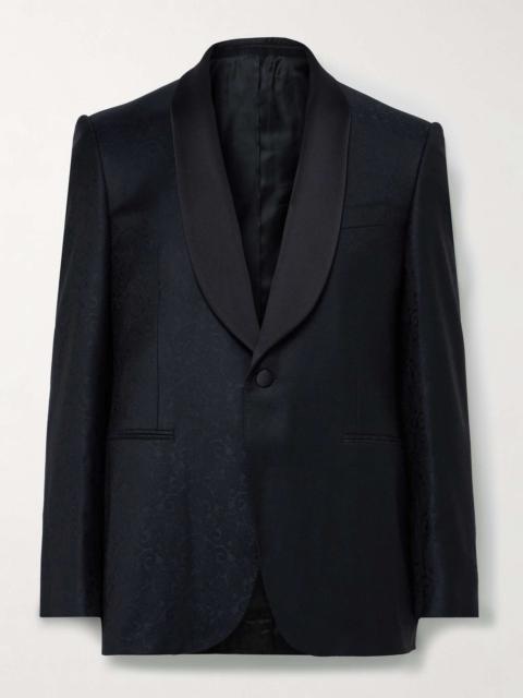 Satin-Trimmed Paisley-Jacquard Wool-Blend Tuxedo Jacket