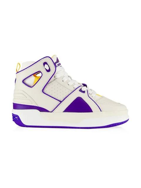 Just Don Basketball Courtside Hi Top Sneaker White And Purple