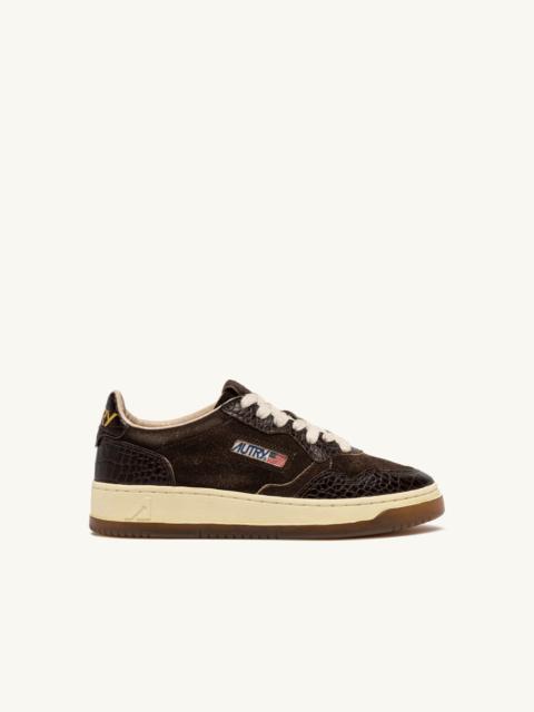 AUTRY MEDALIST LOW SNEAKERS IN MUSTANG AND BROWN SUEDE AND LEATHER