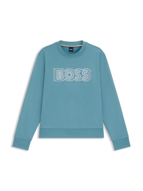 BOSS COTTON-TERRY SWEATSHIRT WITH LOGO ARTWORK