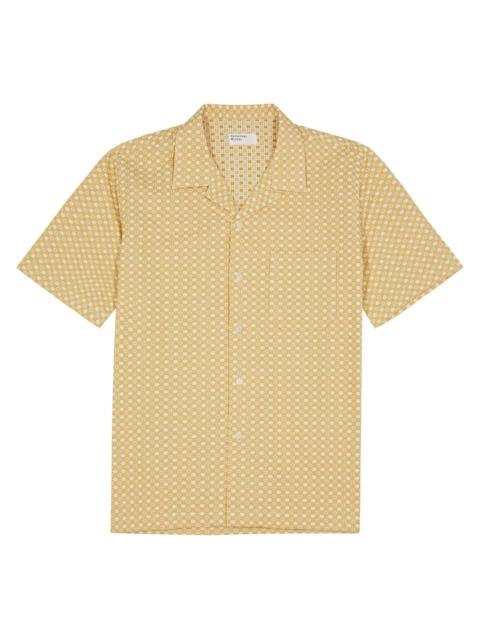 Road patterned-jacquard cotton shirt