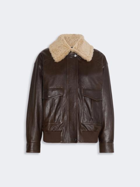 WEEKEND Max Mara CALATA Aviator jacket in nappa leather - DARK BOWN