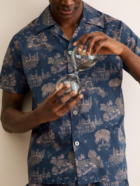 Derek Rose Men's Short Pajamas London Toile Navy