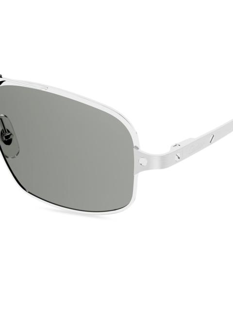 Cartier Men's Santos 60MM Rectangular Sunglasses - Silver