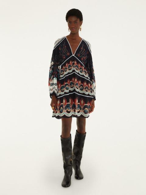 FARM RIO Nikita Winter Long Sleeve Mini Dress