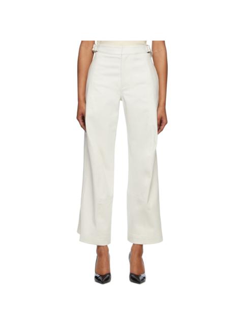 Yuzefi Off-White Bent Knee Denim Trousers