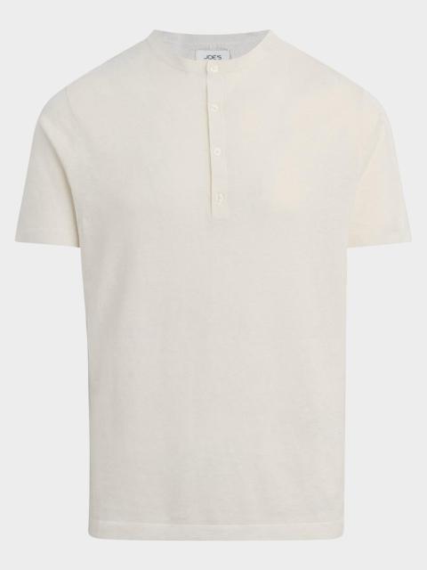 Joe's Jeans Men's Linen and Cotton Solid Henley T-Shirt