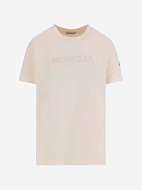 Moncler embroidered tonal-logo cotton T-Shirt