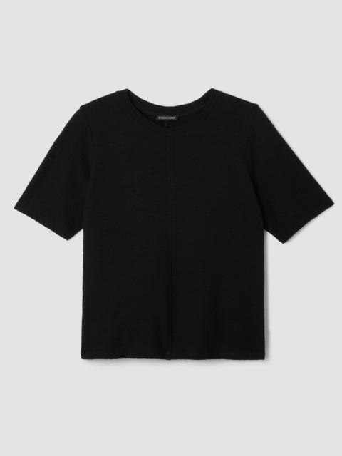 EILEEN FISHER Organic Cotton Jacquard Crew Neck Top