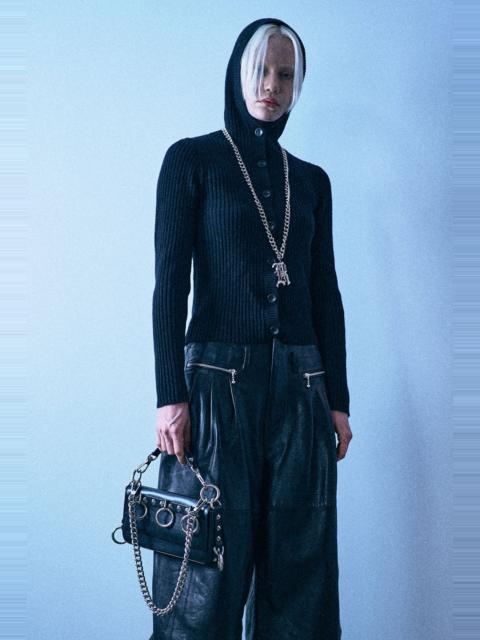 R13 Ribbed Hooded Skinny Cardigan