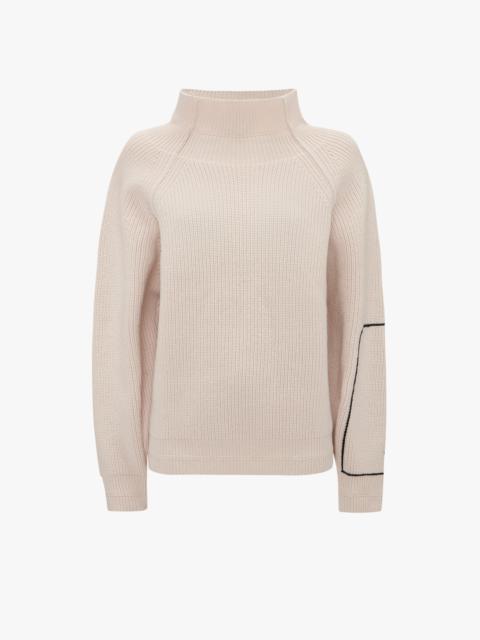 Victoria Beckham Oversized Polo Neck Jumper In Cream