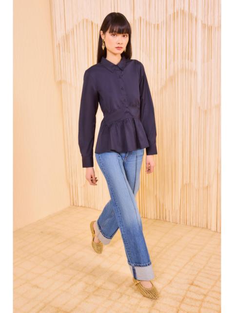 ULLA JOHNSON Juna Long Sleeve Peplum Blouse