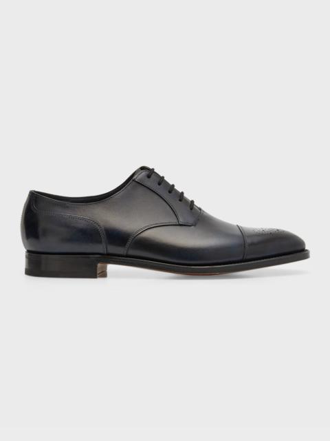 John Lobb Men's Hartland Cap Toe Brogue Leather Oxfords